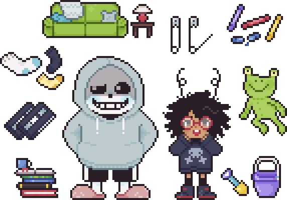 Sans and Goki enjoy domestic life after the end of the world.