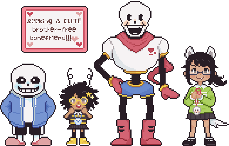 Sans, Goki, Papyrus, and Beru all together