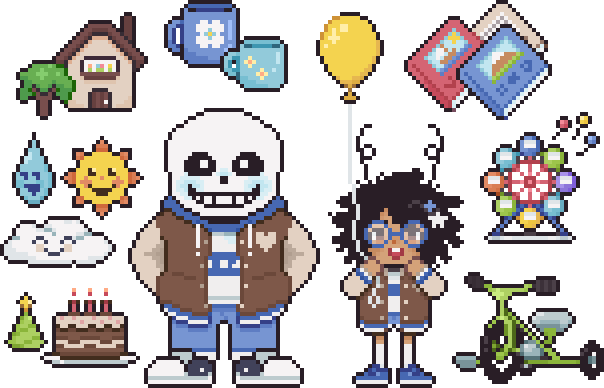 Sans and Gokichan enjoy life on the surface